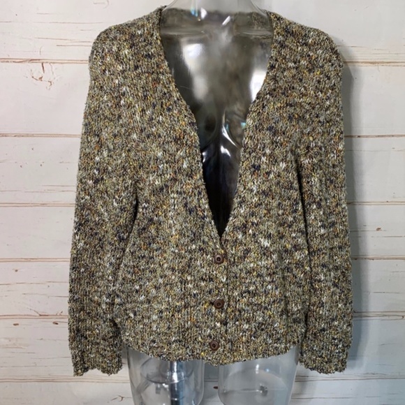 J. Jill Sweaters - J. JILL Rustic Nubby Marled Cardigan Sweater XL